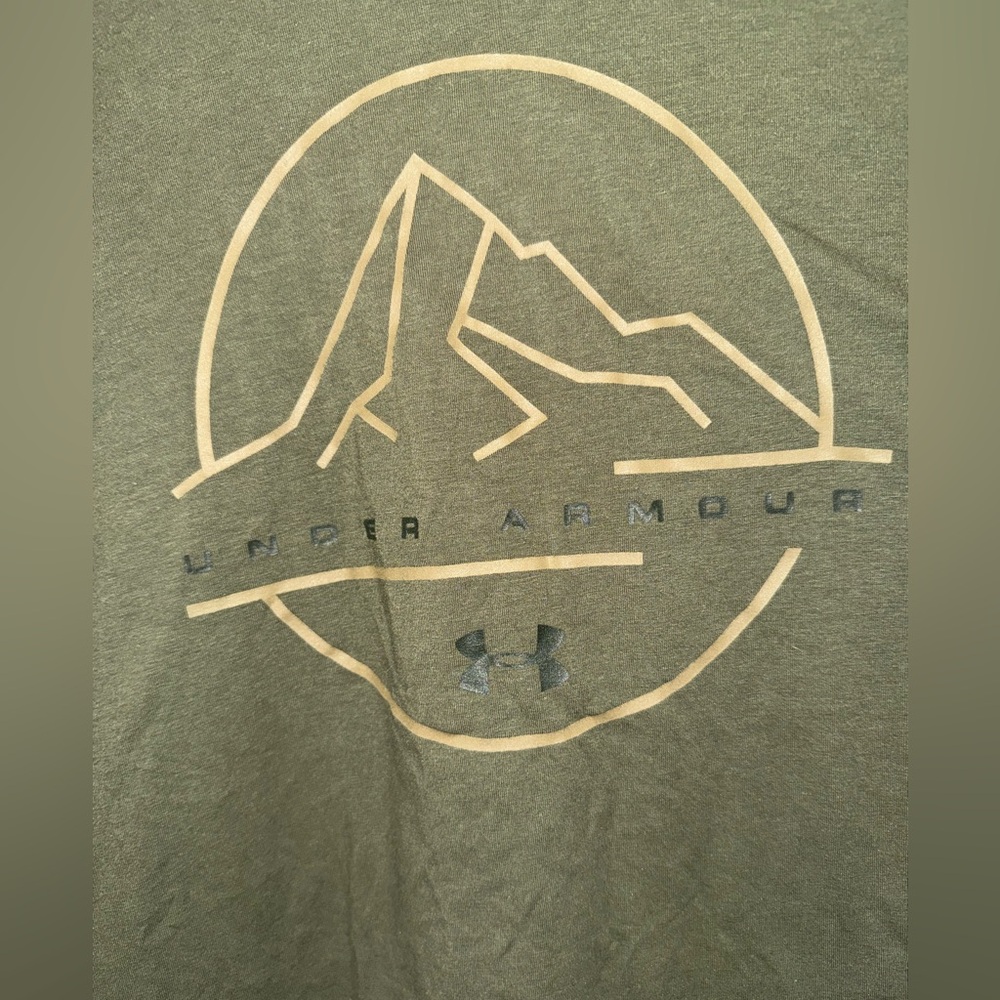 (Under Armour Men’s Olive Green Mountain Graphic Training Tee Size 2XL) - Picture 5 of 6